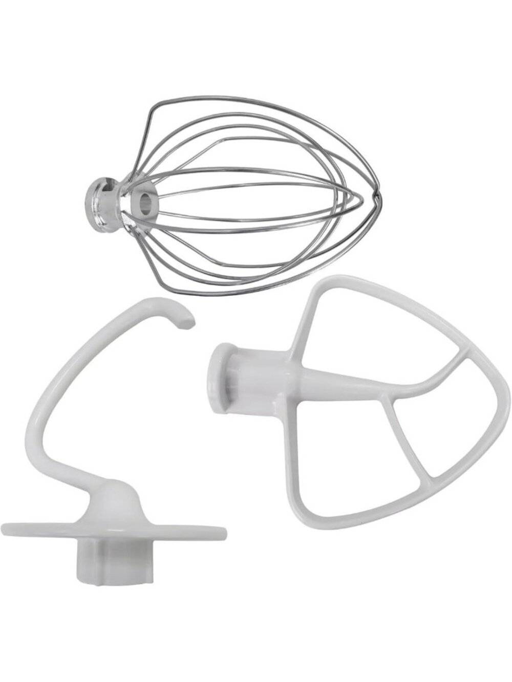 3-Piece Stand Mixer Attachment Set: Wire Whip, Dough Hook & Coated Paddle